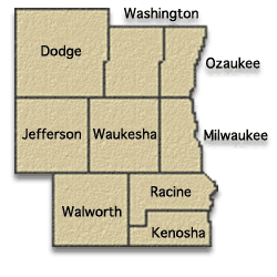 Southeeast Wisconsin nine county area map