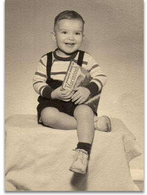 Marc in 1955 - look closely at the book he's holding!